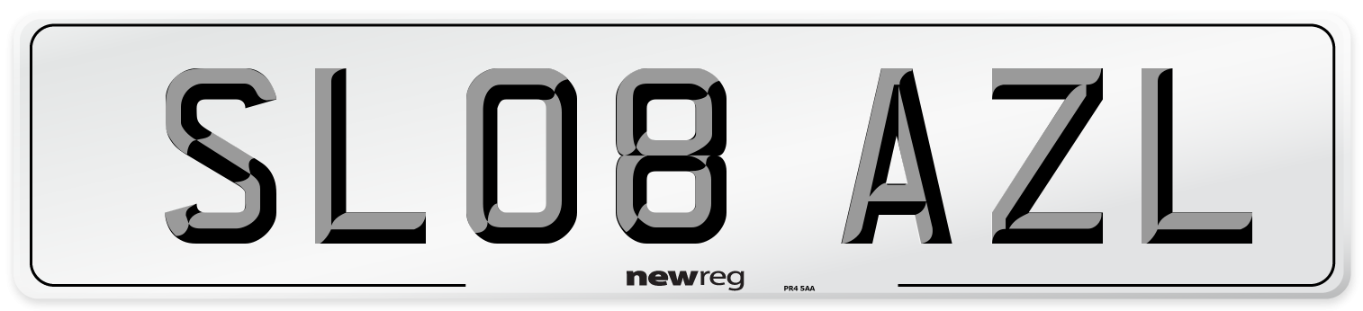 SL08 AZL Number Plate from New Reg